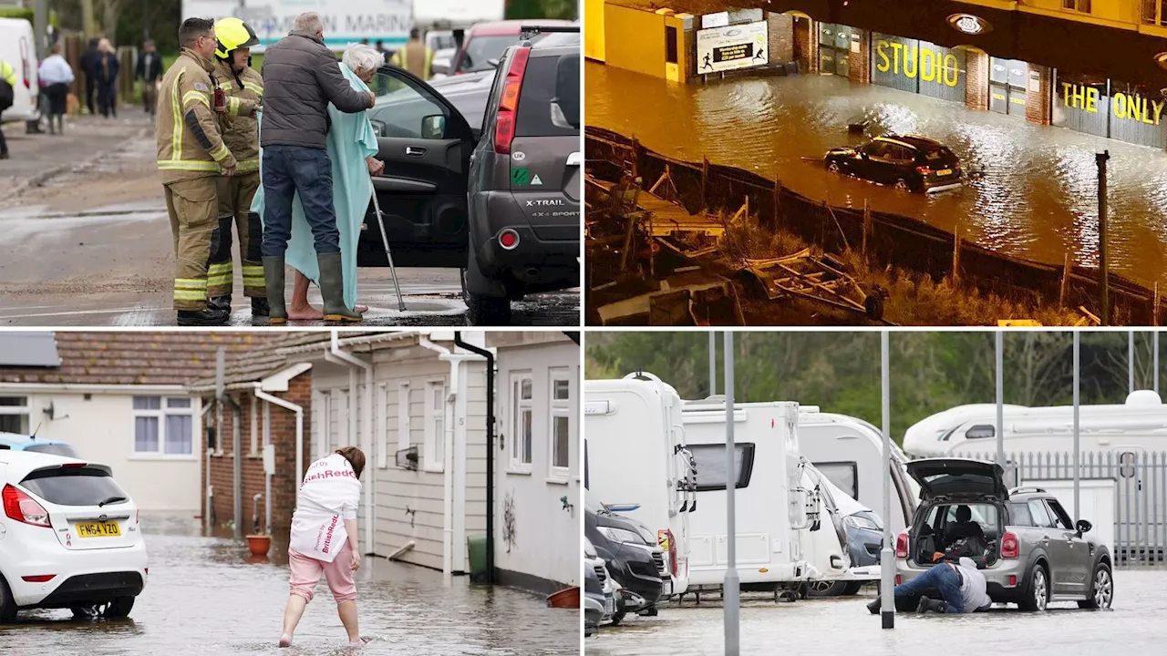 Flooding near holiday park in West Sussex