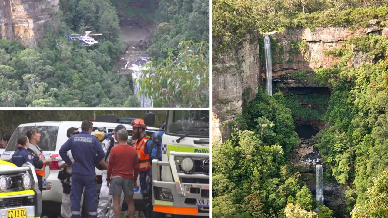 Body found in search for bushwalker who fell 100m from waterfall