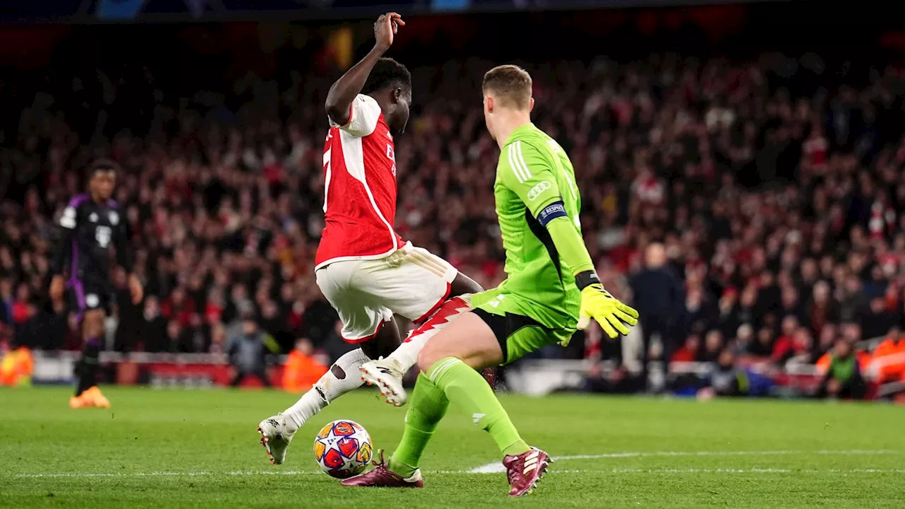 Arsenal boss Mikel Arteta silent over Bukayo Saka's penalty claim as Bayern Munich boss Thomas Tuchel left fuming