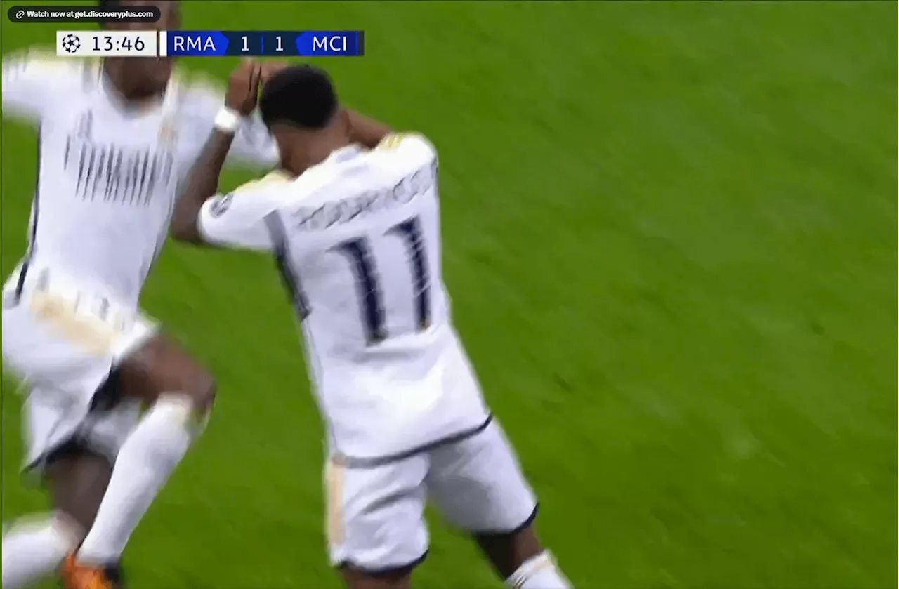 Real Madrid star Rodrygo pulls out Cristiano Ronaldo’s ‘siu’ celebration as Man City concede twice in a min...