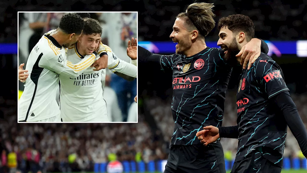 Real Madrid 3 Man City 3: Valverde stunner secures Champions League draw after Foden and Gvardiol...