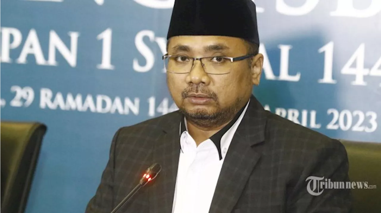 Menag Yaqut Cholil Qoumas Melaksanakan Konferensi Pers Sidang Isbat Penetapan 1 Syawal 1444 Hijriah