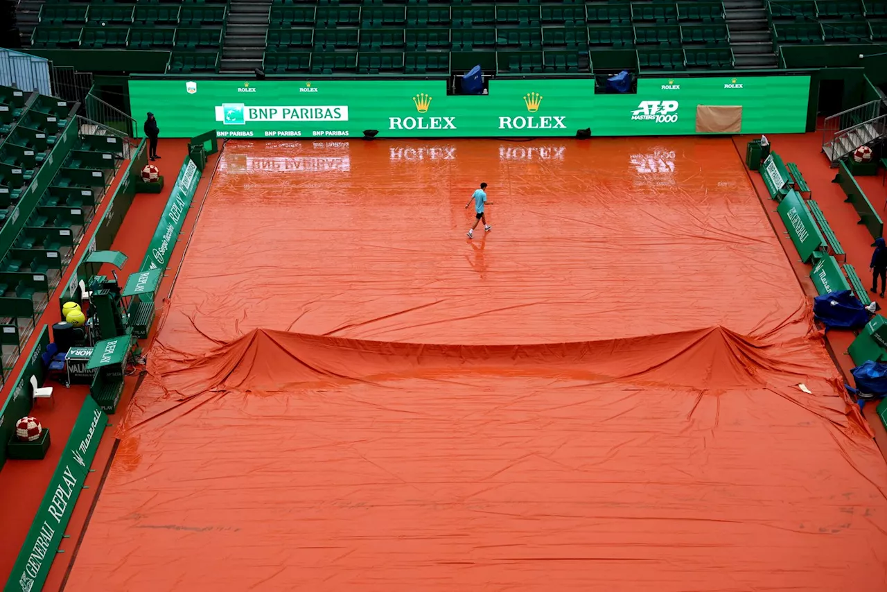 Regn hindrer tennisen i Monte-Carlo