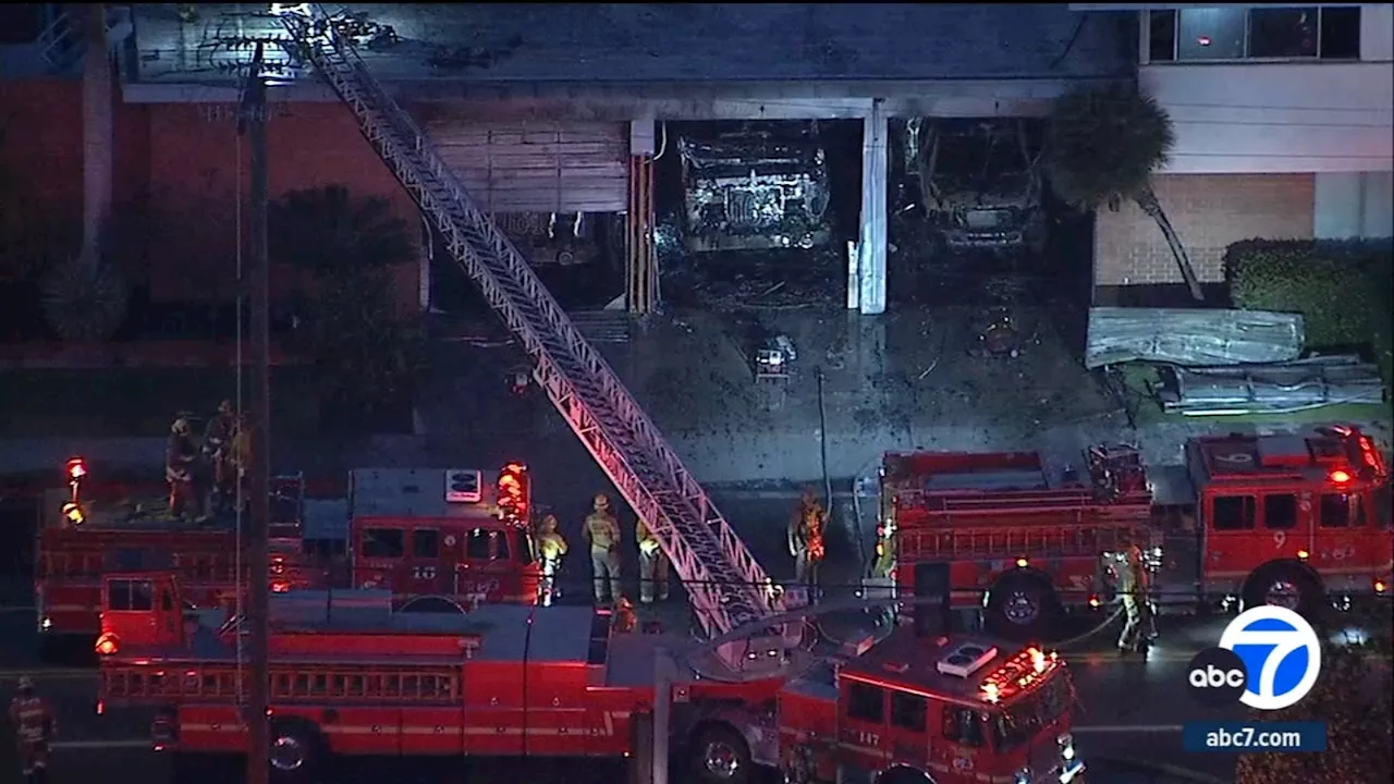 Firefighters wake up to flames at LA County fire station in Huntington Park