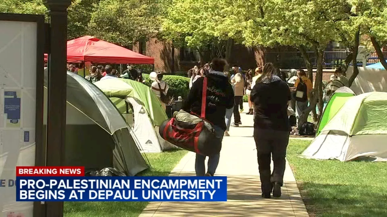 DePaul University pro-Palestinian encampment spurs counter-protesters