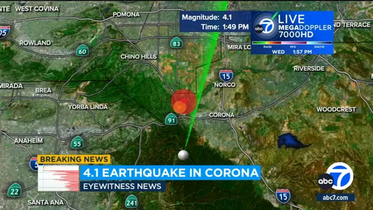 4.1-magnitude earthquake shakes Orange County, Riverside County in Southern CA: USGS