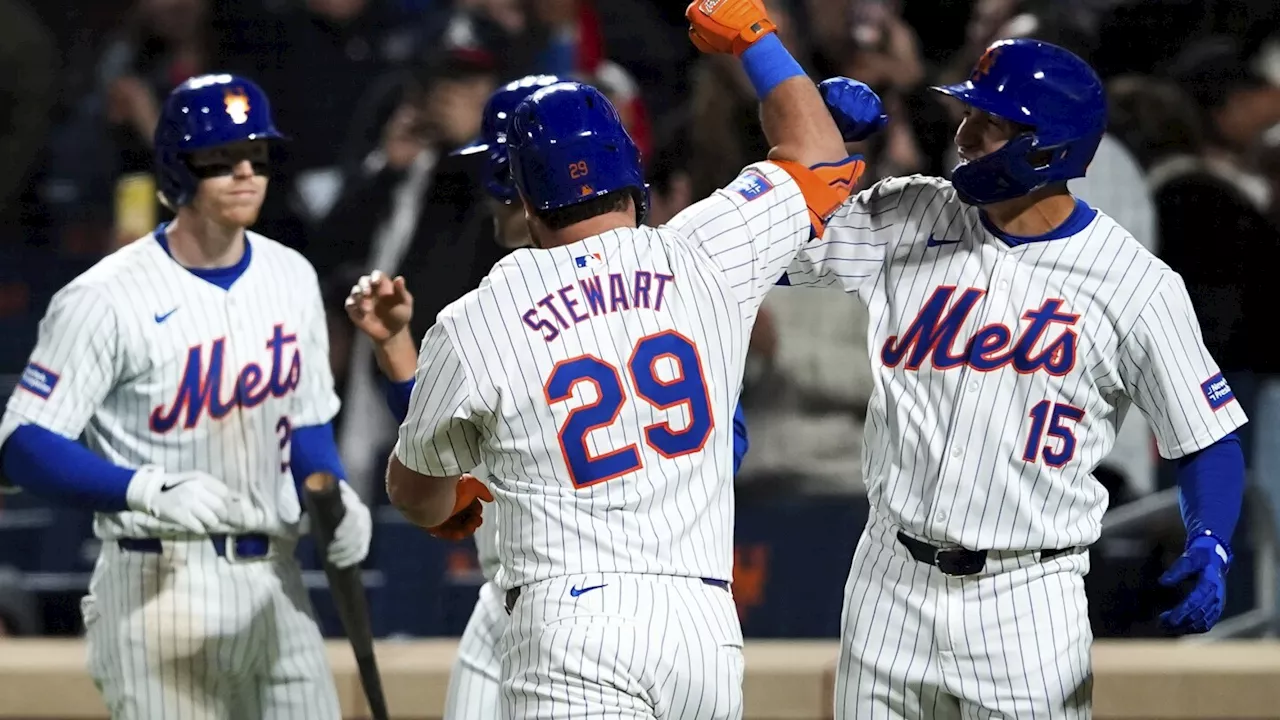 DJ Stewart hits a 3-run homer to lead the Mets past the Cubs 4-2