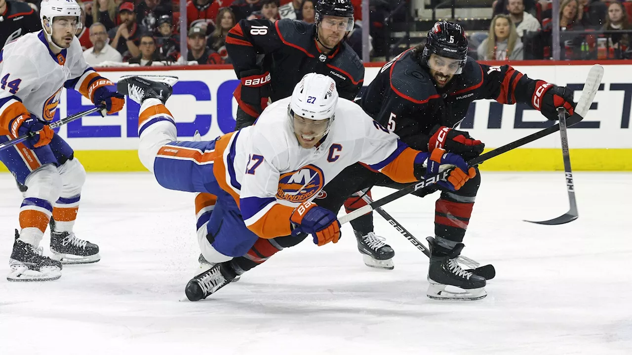 Drury, Noesen help Hurricanes beat Islanders 6-3 to clinch NHL playoff 1st-round series in 5 games