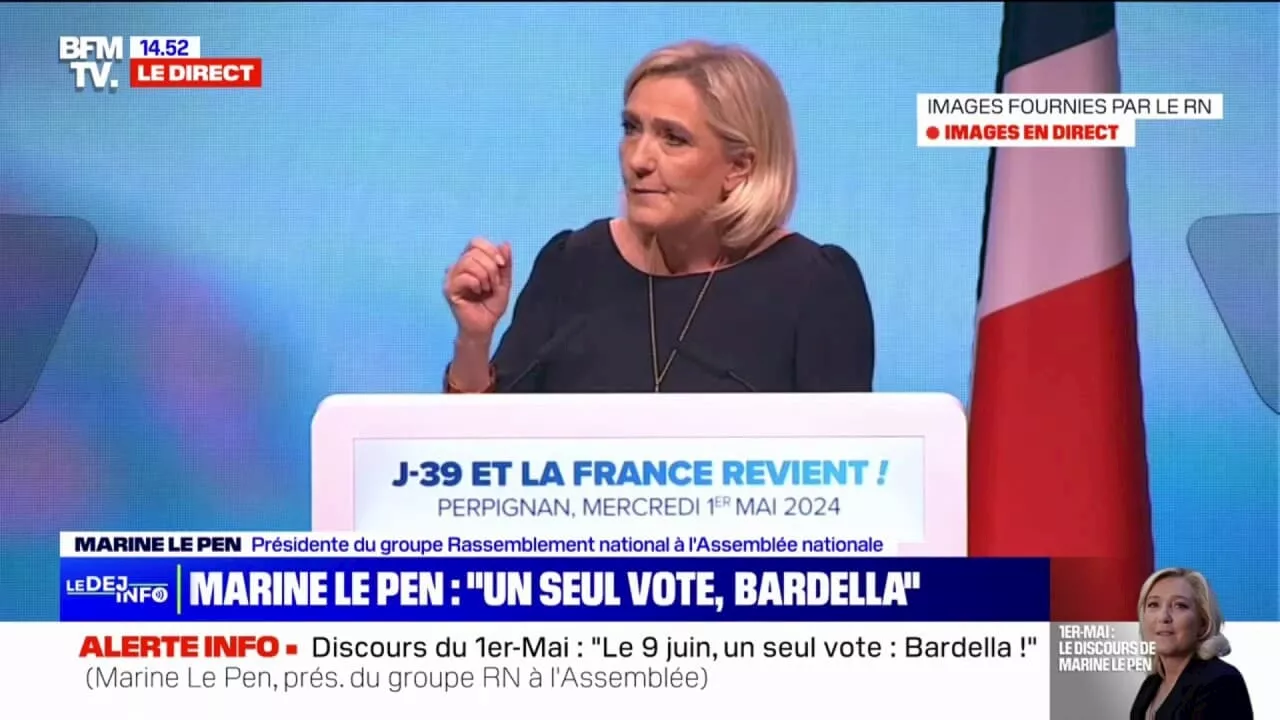 'Emmanuel Macron a tenté de nous inventer un nouveau narratif européen', estime Marine Le Pen à propos du discours d'Emmanuel Macron à la Sorbonne