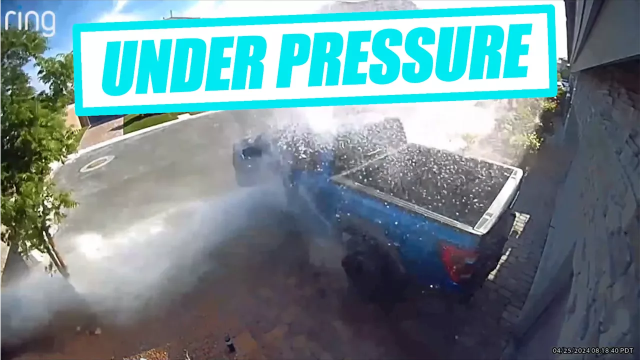 Ford F-150 Raptor Survives Point Blank Hydrant Blast With Minimal Damage