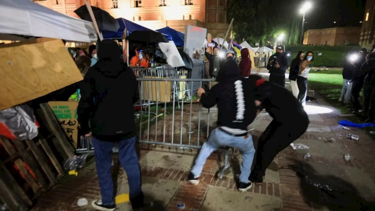 Clashes erupt on UCLA campus between pro-Palestinian supporters and counter-protesters