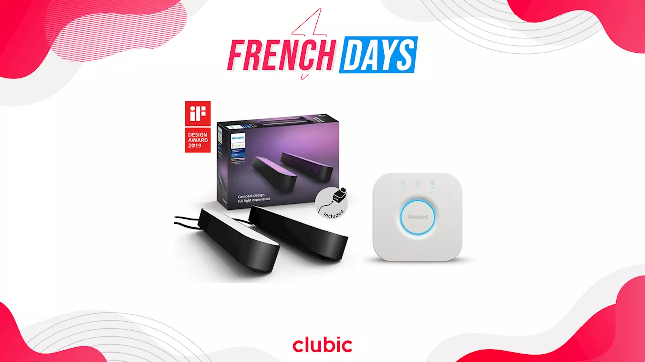 Philips Hue : profitez de ce pack à 104,99 € pour les French Days avec 2 barres lumineuses et un bridge