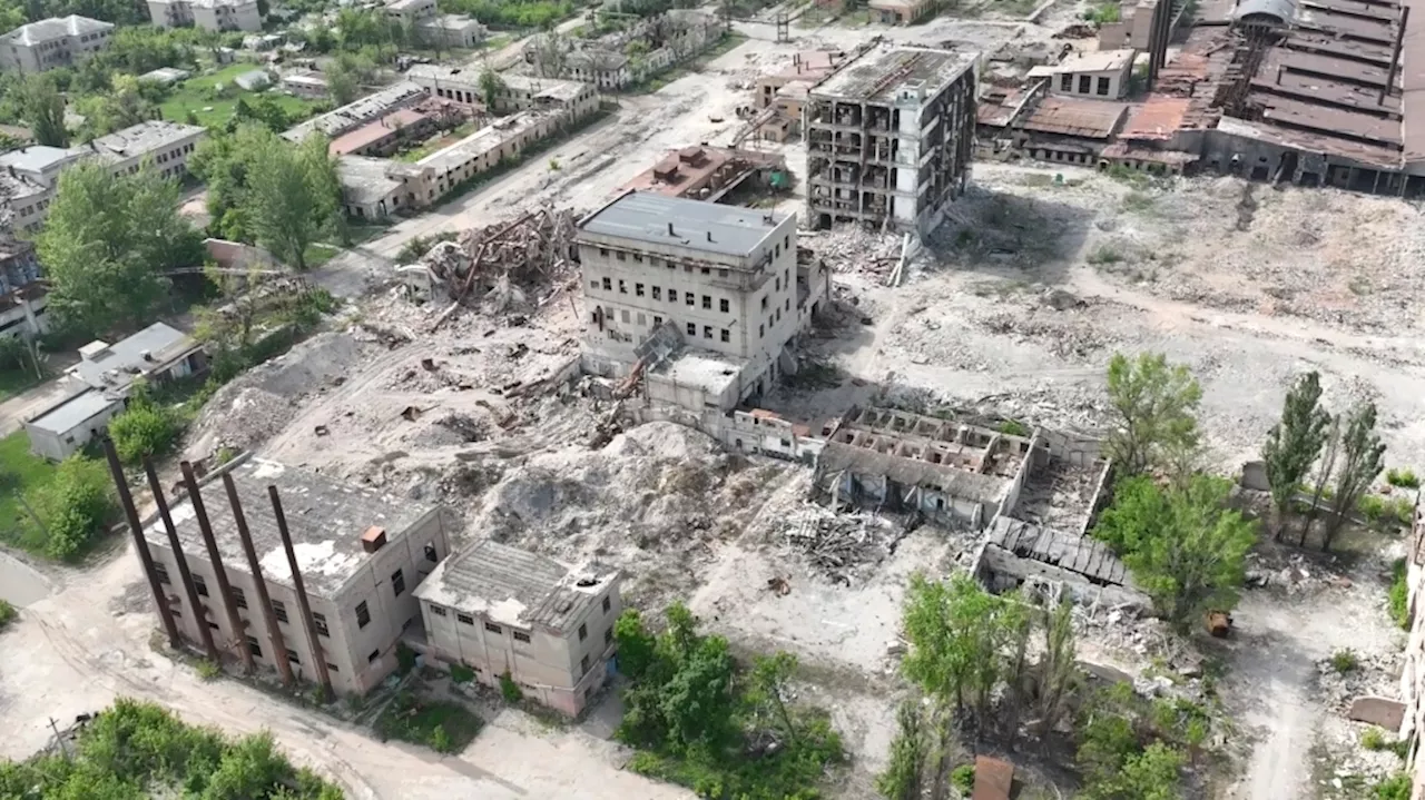 Drone footage shows devastation in Chasiv Yar, an eastern Ukrainian city Russia is assaulting