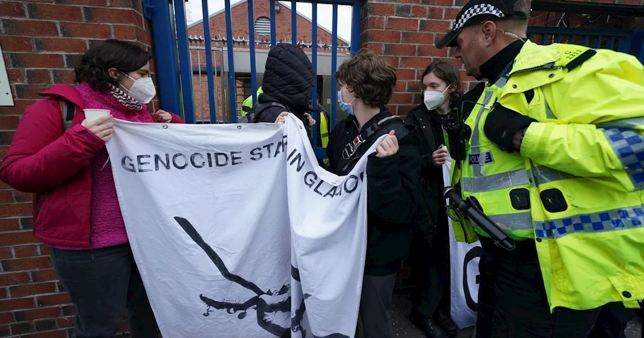 Pro-Palestine campaigners block BAE Systems shipyard in Glasgow