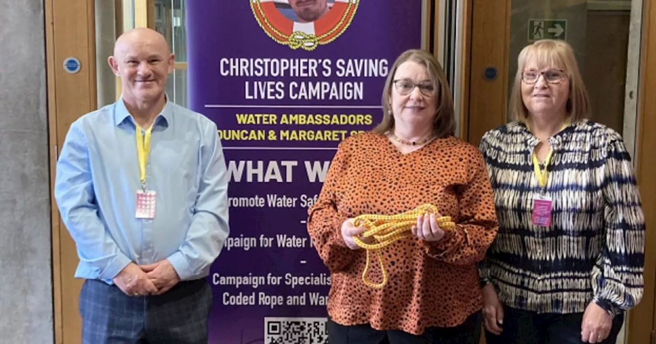 Wishaw MSP welcomes family to Holyrood to raise awareness of water safety