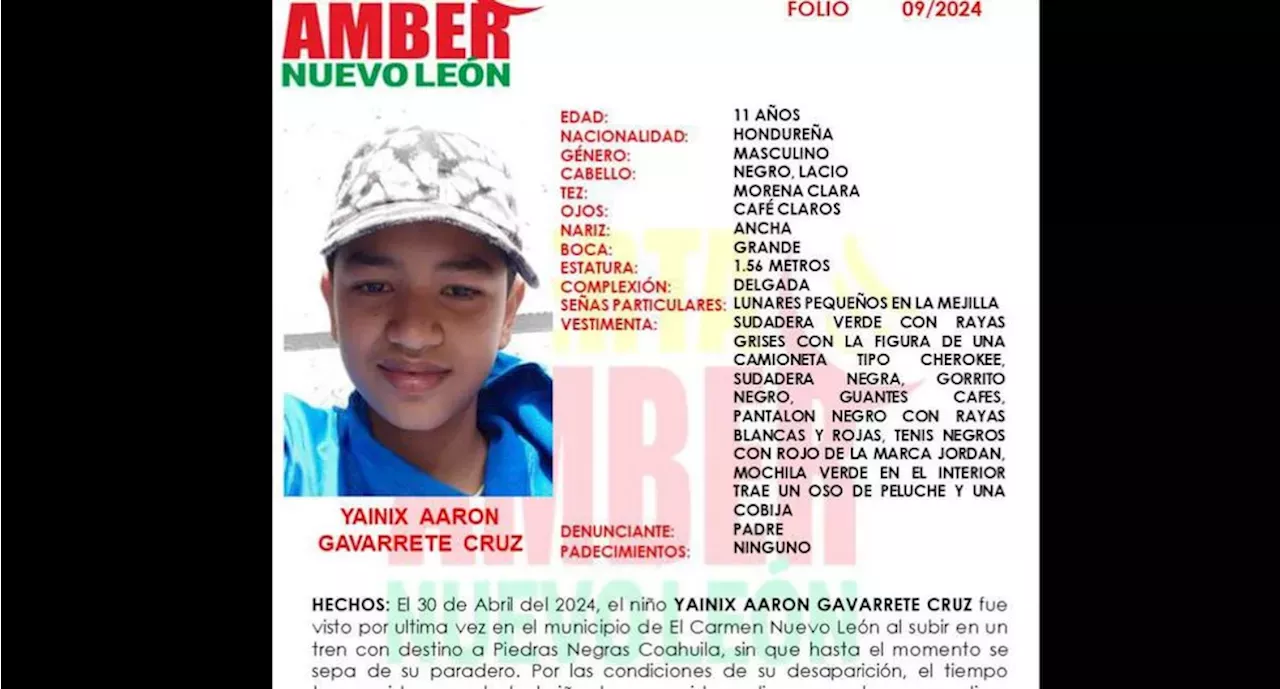 Activan Alerta Amber Por Desaparición De Menor Hondureño En Nuevo León ...