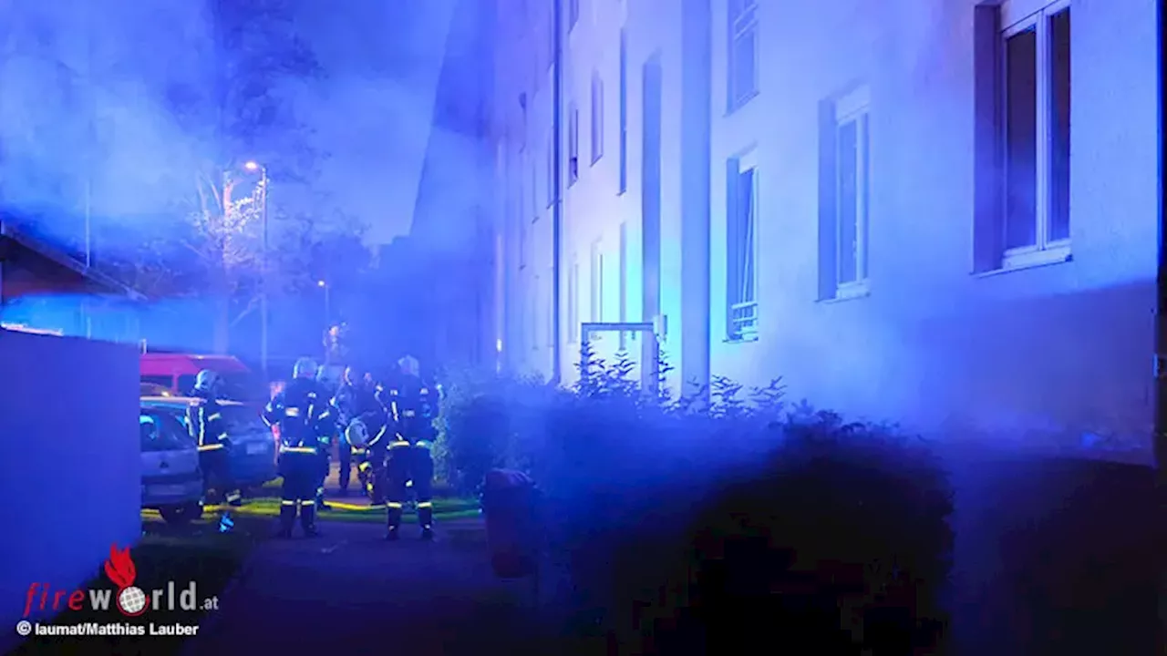 Oö: Größerer Einsatz bei Kellerbrand in Mehrparteienwohnhaus in Wels