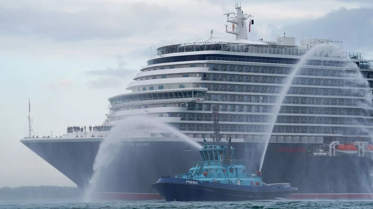 Cunard’s new ship Queen Anne arrives in Southampton