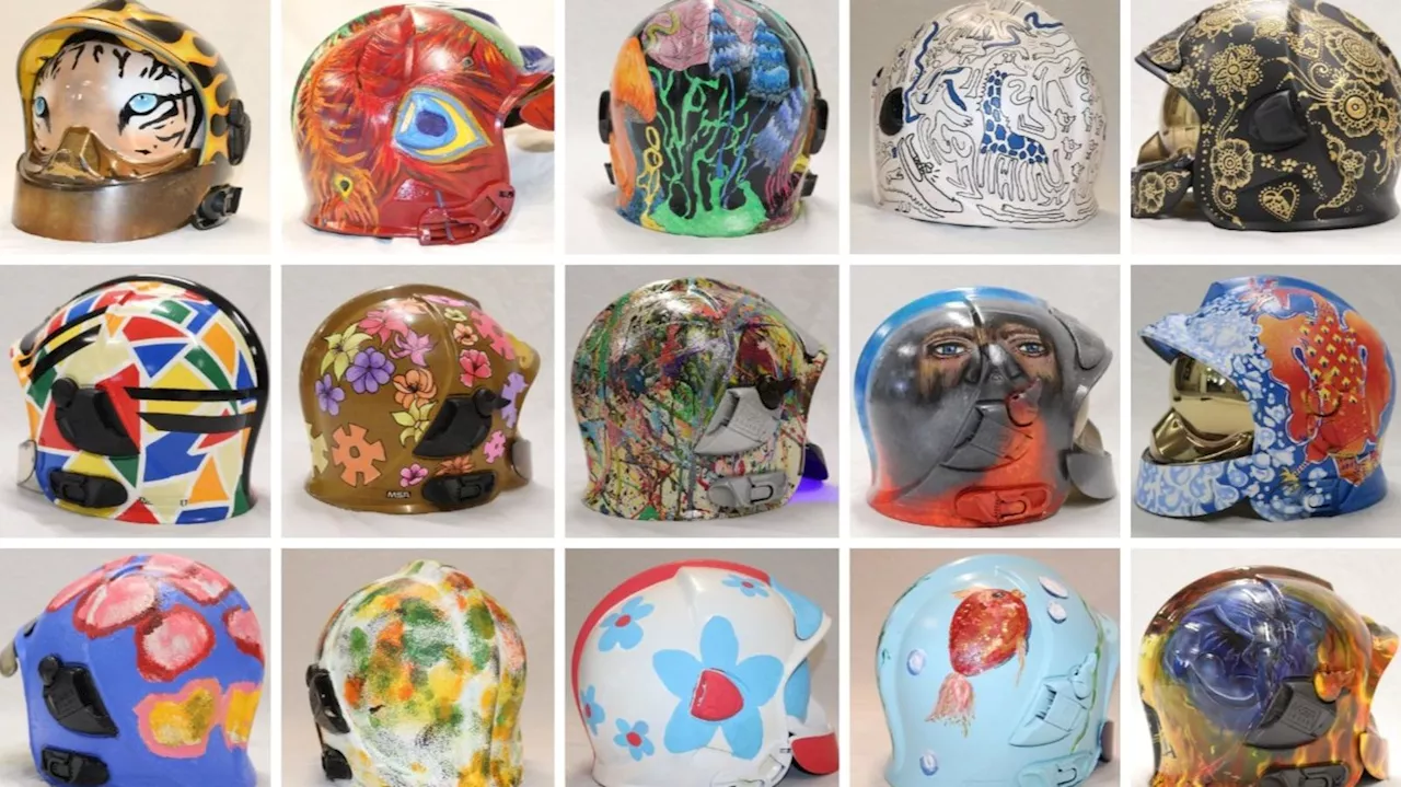 Disused West Sussex firefighter helmets transformed into artworks raise thousands in charity auction