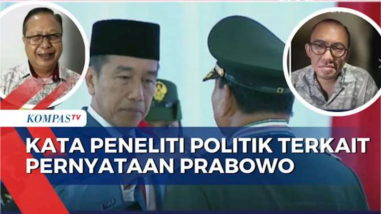 Prabowo Bilang 'Dipersiapkan Jokowi Jadi Presiden', Ini Pendapat Peneliti Politik