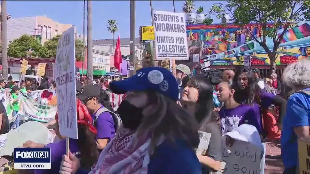 Bay Area May Day rallies show support for workers, Palestinians