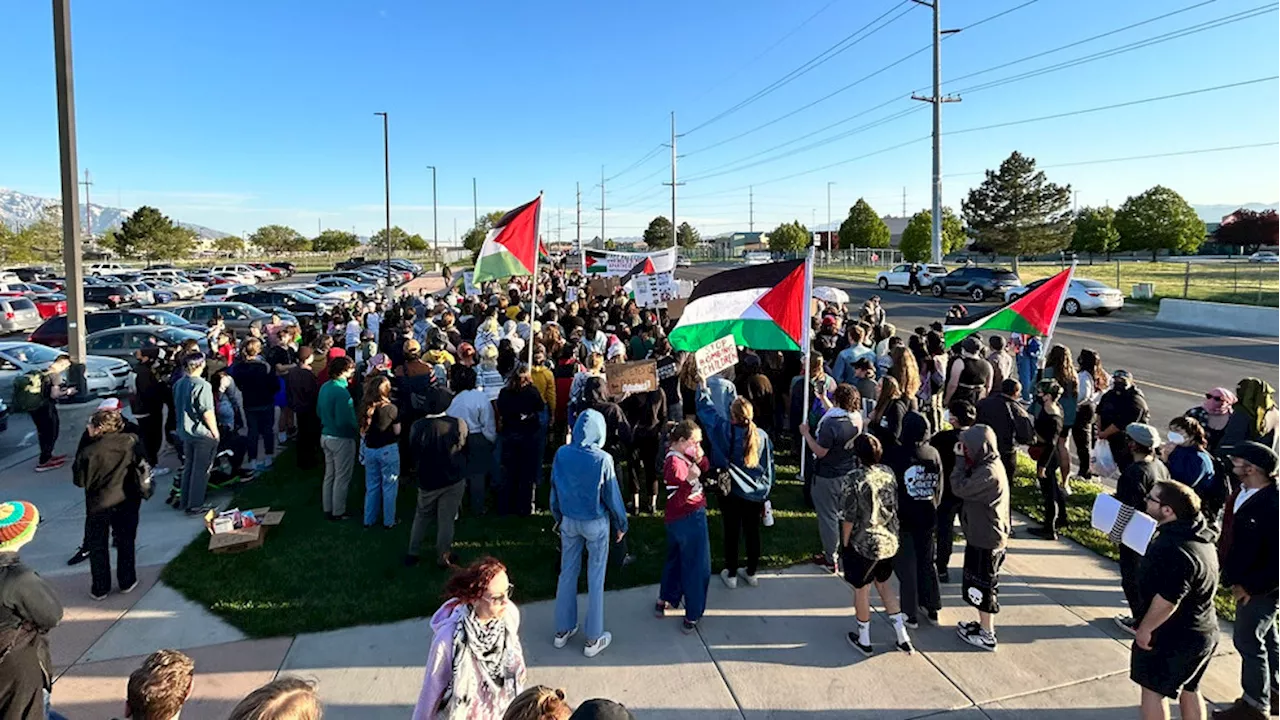 Pro-Palestine protesters demonstrate at Univ. of Utah, Salt Lake County Metro Jail