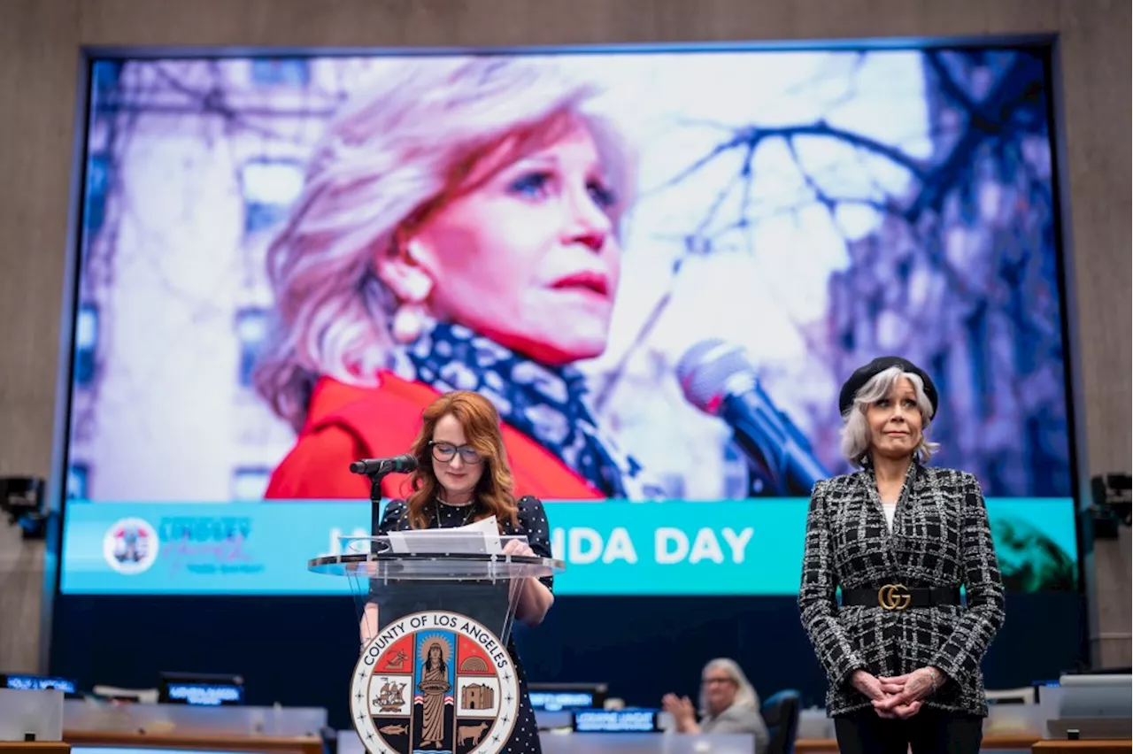 Jane Fonda Day declared in LA County; she pushes for action on climate crisis