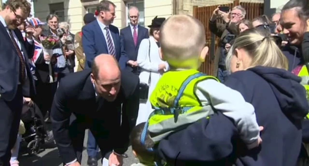 Prince William and nursery child discuss their favourite flavour of cake in sweet video footage