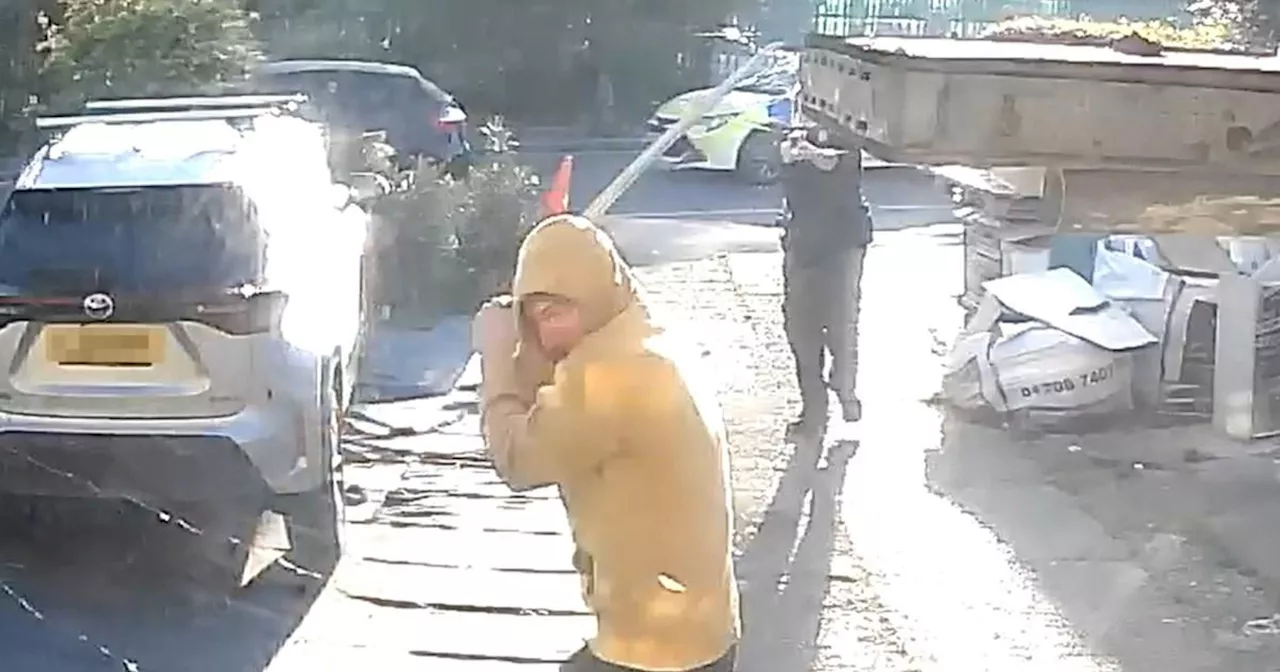 Moment sword-wielding Hainault attacker is tasered and subdued