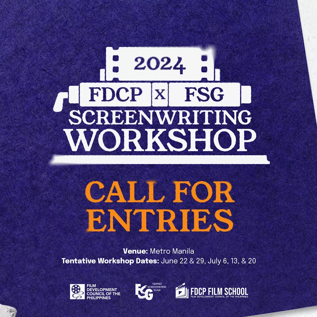 FDCP, FSG announce free screenwriting workshop series