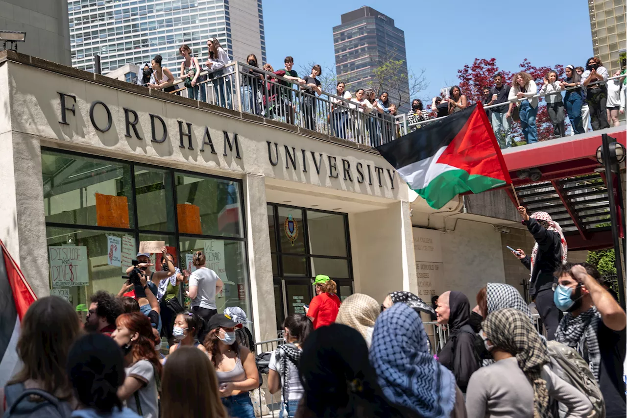 NYPD clear pro-Palestinian encampment set up inside Fordham at Lincoln Center campus