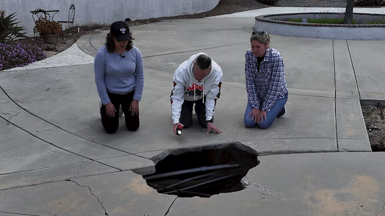 Sinkholes threaten Bonsall family's home after county stormwater dissolves underground pipes