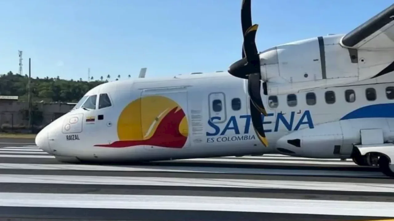 Momento de pánico para pasajeros de avión de Satena que perdió llanta en despegue