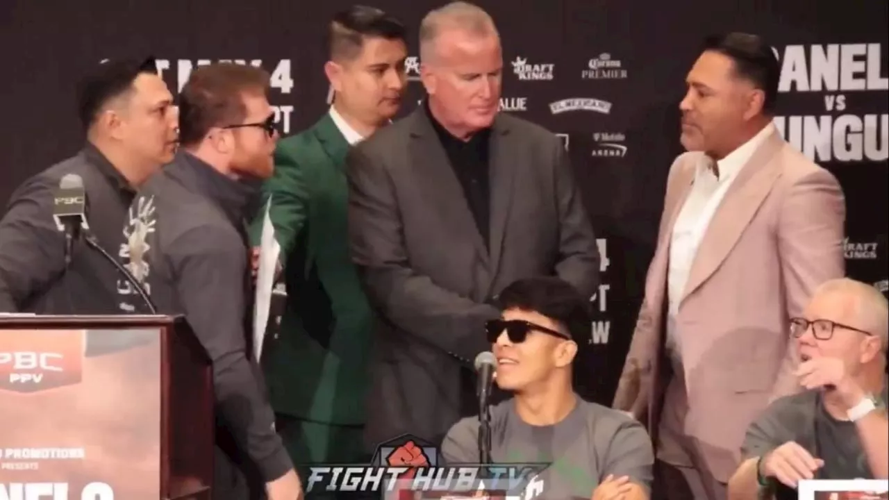 “Pinche maricón”, le dice el Canelo Álvarez a De la Hoya en plena conferencia (Videos)