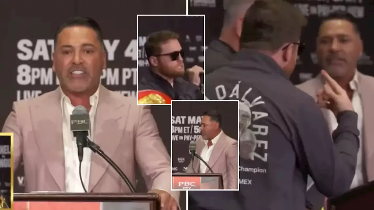 Canelo Alvarez GOES AFTER Oscar De La Hoya following nasty exchanges at press conference