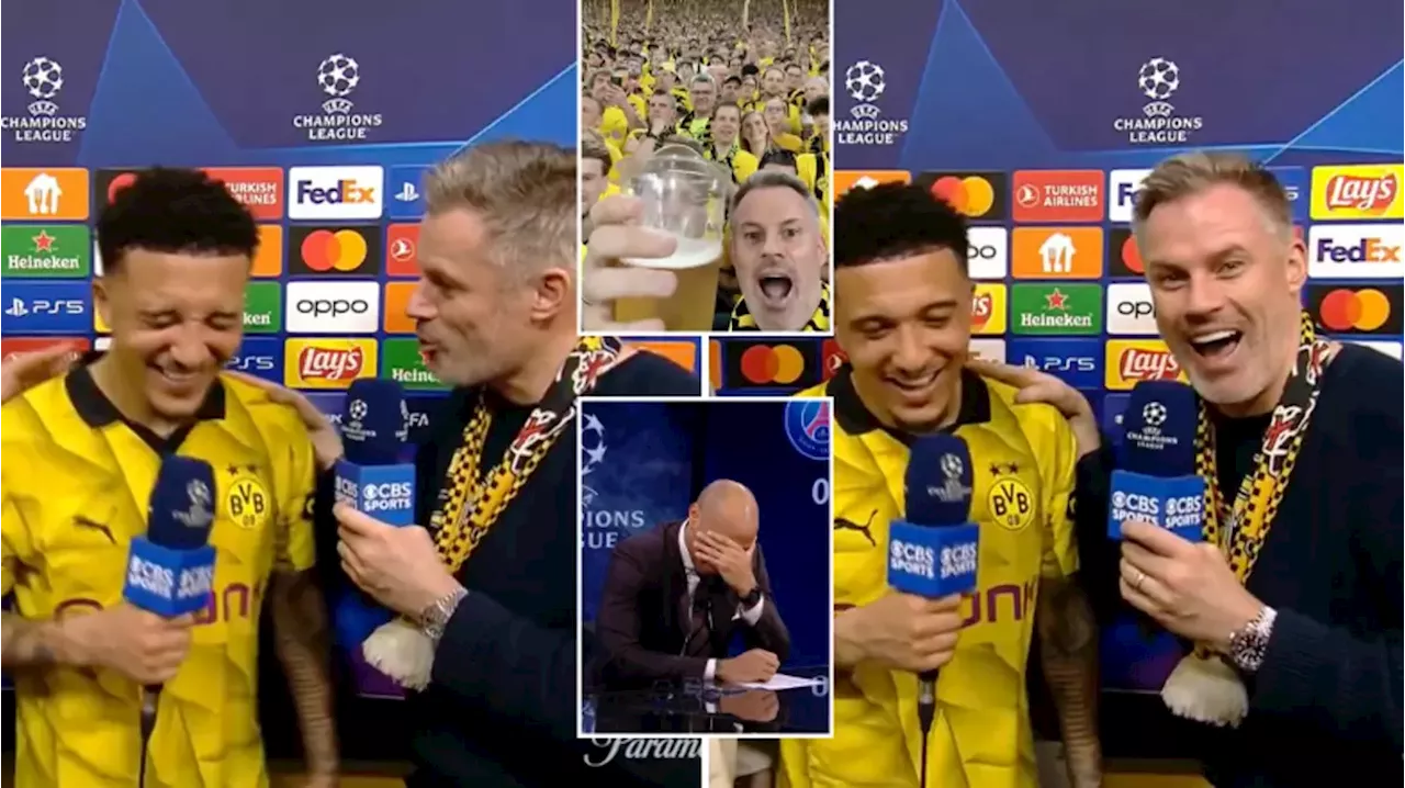 Jamie Carragher interviews Jadon Sancho on CBS Sports in priceless exchange, Thierry Henry couldn't believe it