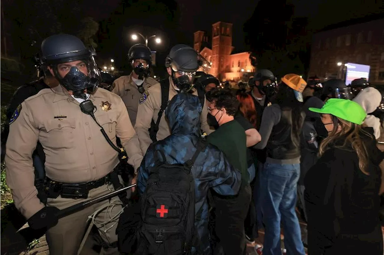 Police move in to quell violent clashes at UCLA around pro-Palestinian protests