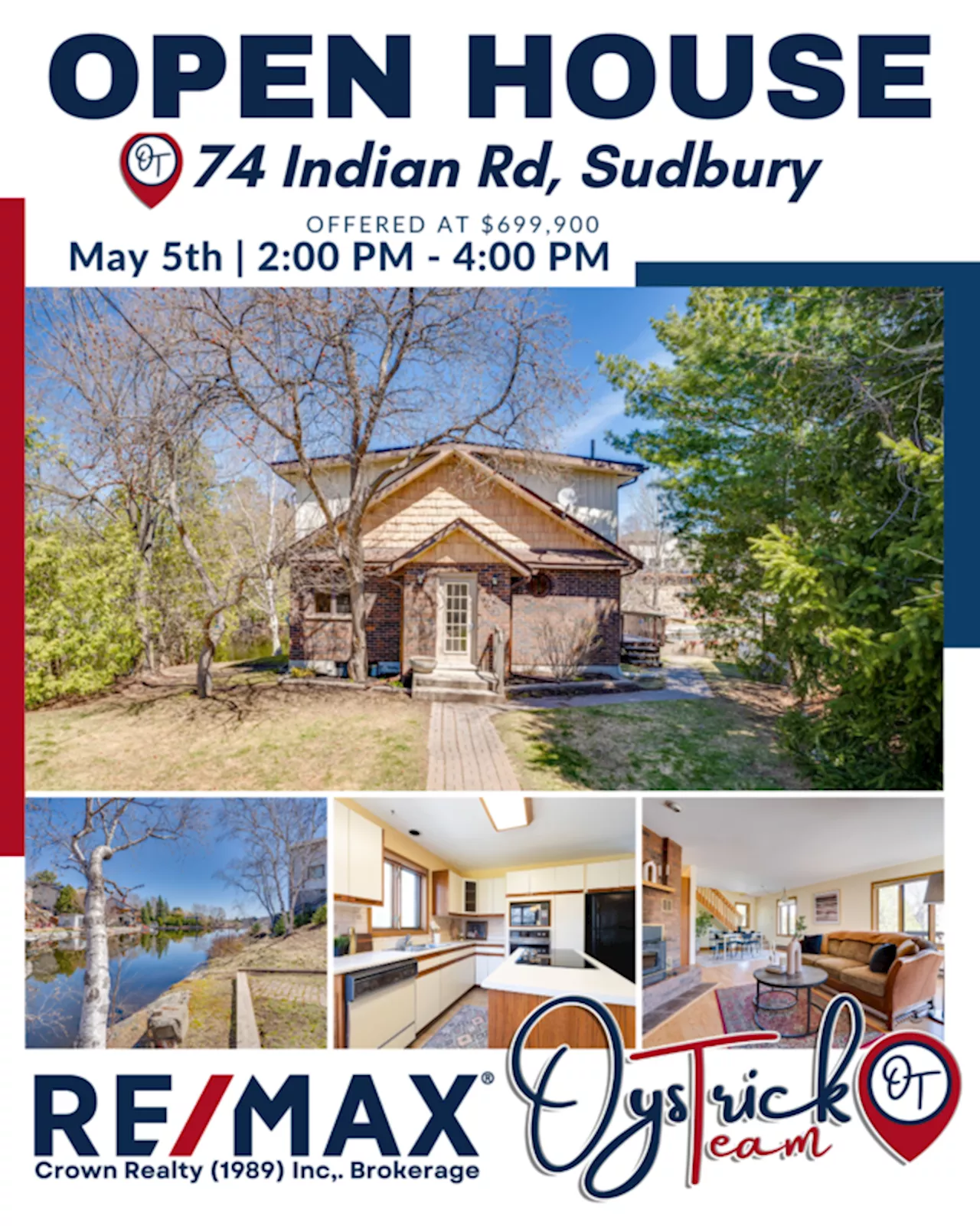 Open House, Sunday May 5th 2pm - 4pm | 74 Indian Rd, Sudbury