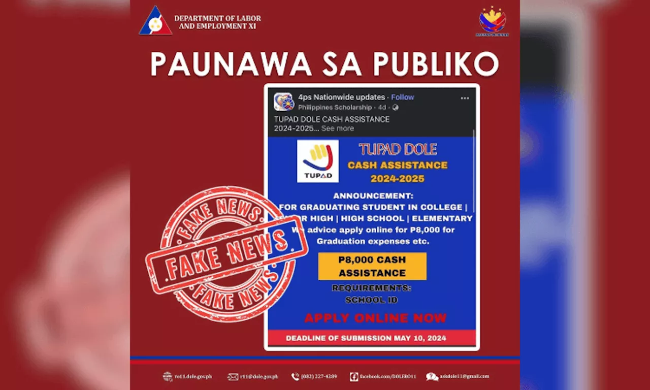 Dole-Davao: No online Tupad applications