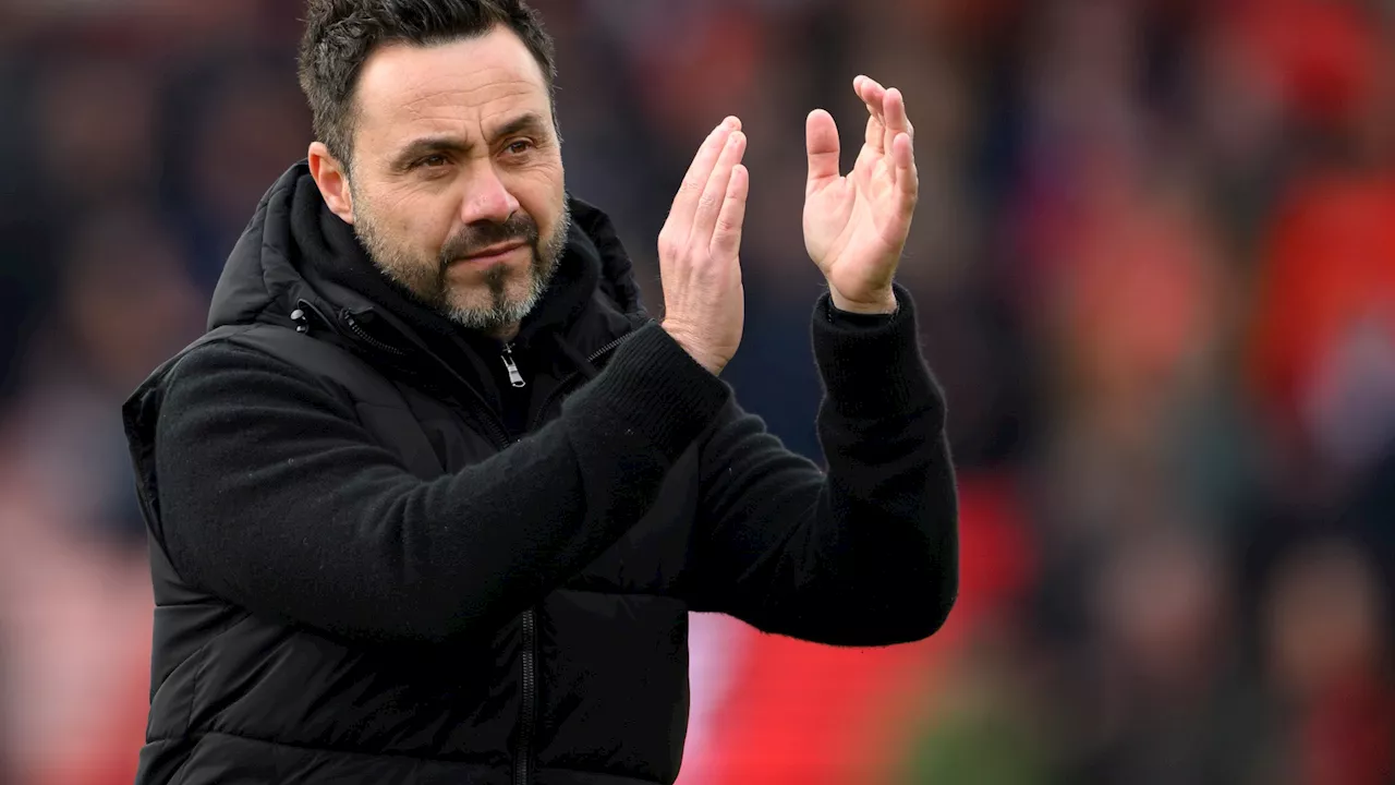 Brighton confident Robert De Zerbi will be manager next season despite AC Milan interest...