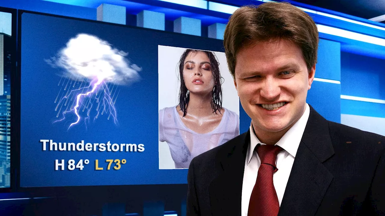 Horny Weatherman Recommends Bringing White T-Shirt In Case Of Rain