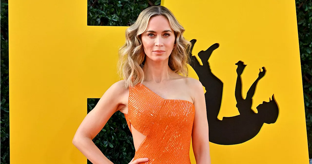 Emily Blunt Shines in Orange Dress at The Fall Guy Premiere