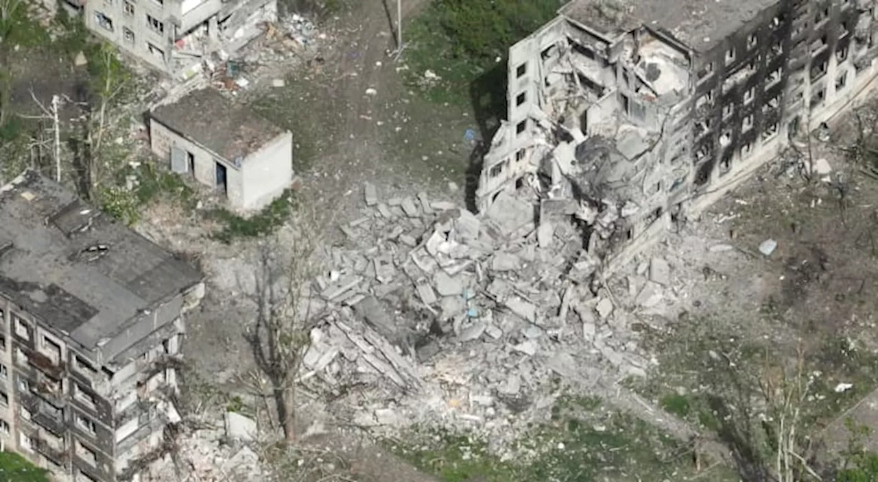 Drone footage shows devastation in Chasiv Yar, an eastern Ukrainian city Russia is assaulting