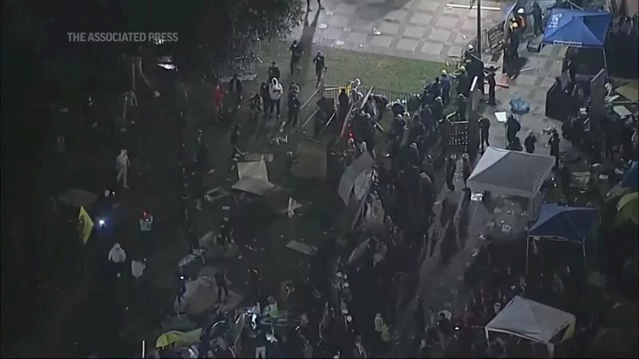 Clashes during protests in Los Angeles on the campus of UCLA