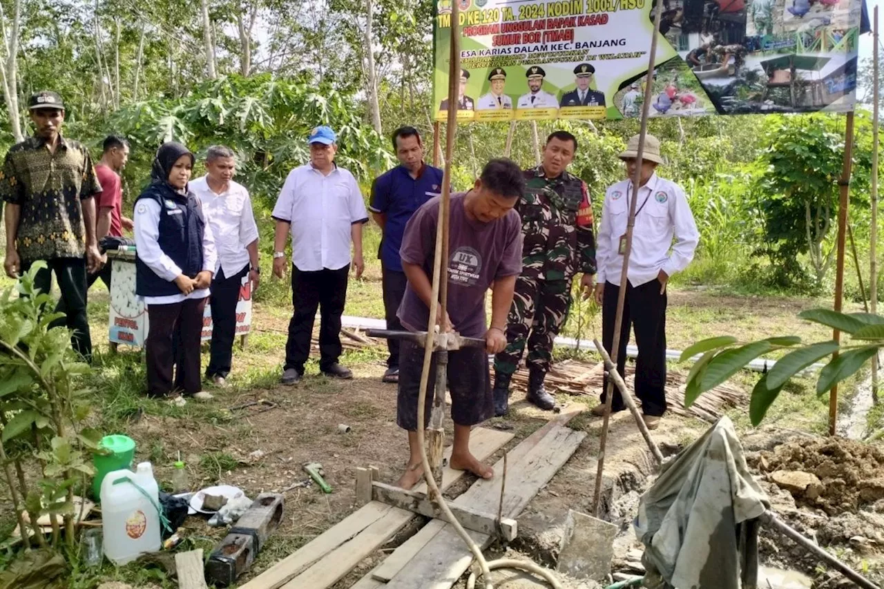 TMMD Kodim HSU bangun sumur bor dan PDAM di wilayah kekeringan