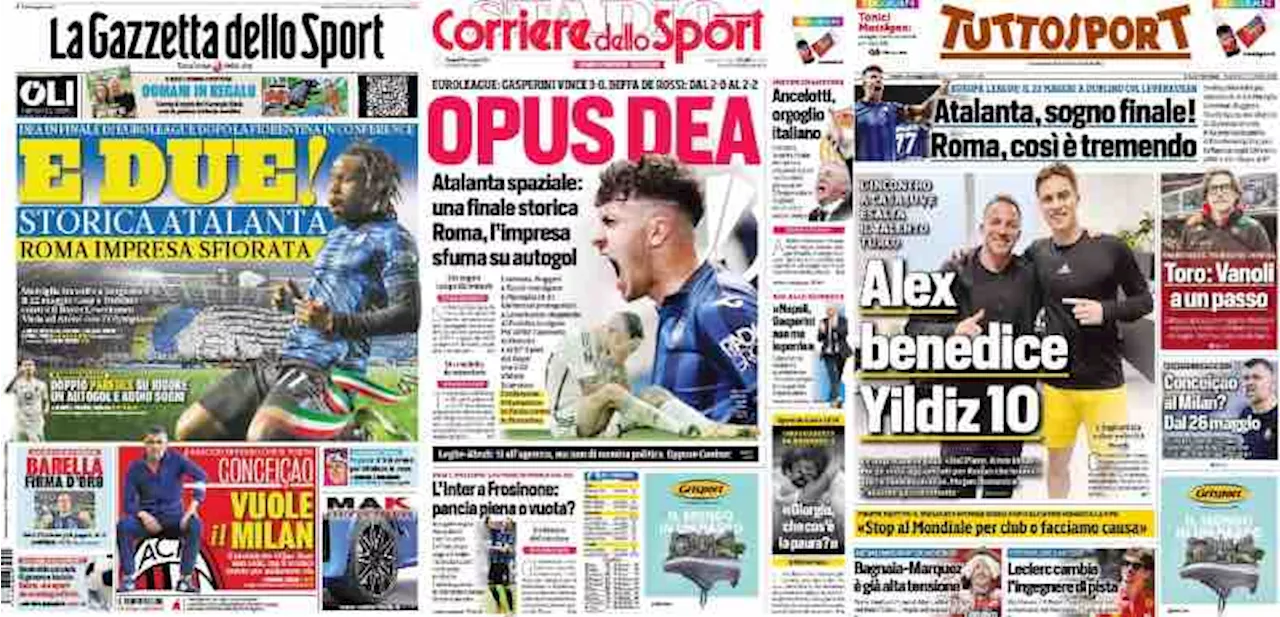 Rassegna stampa, le prime pagine dei quotidiani sportivi del 10 maggio