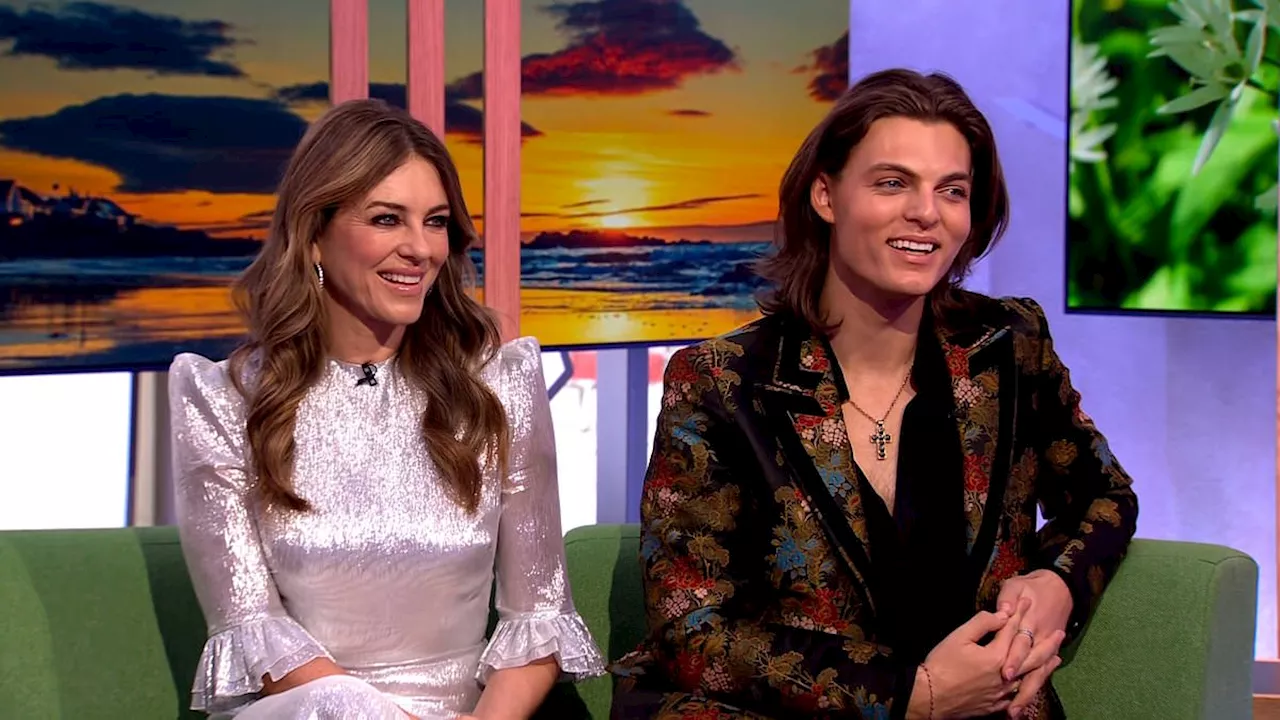 Liz Hurley laughs off son Damian shooting her in intimate scene