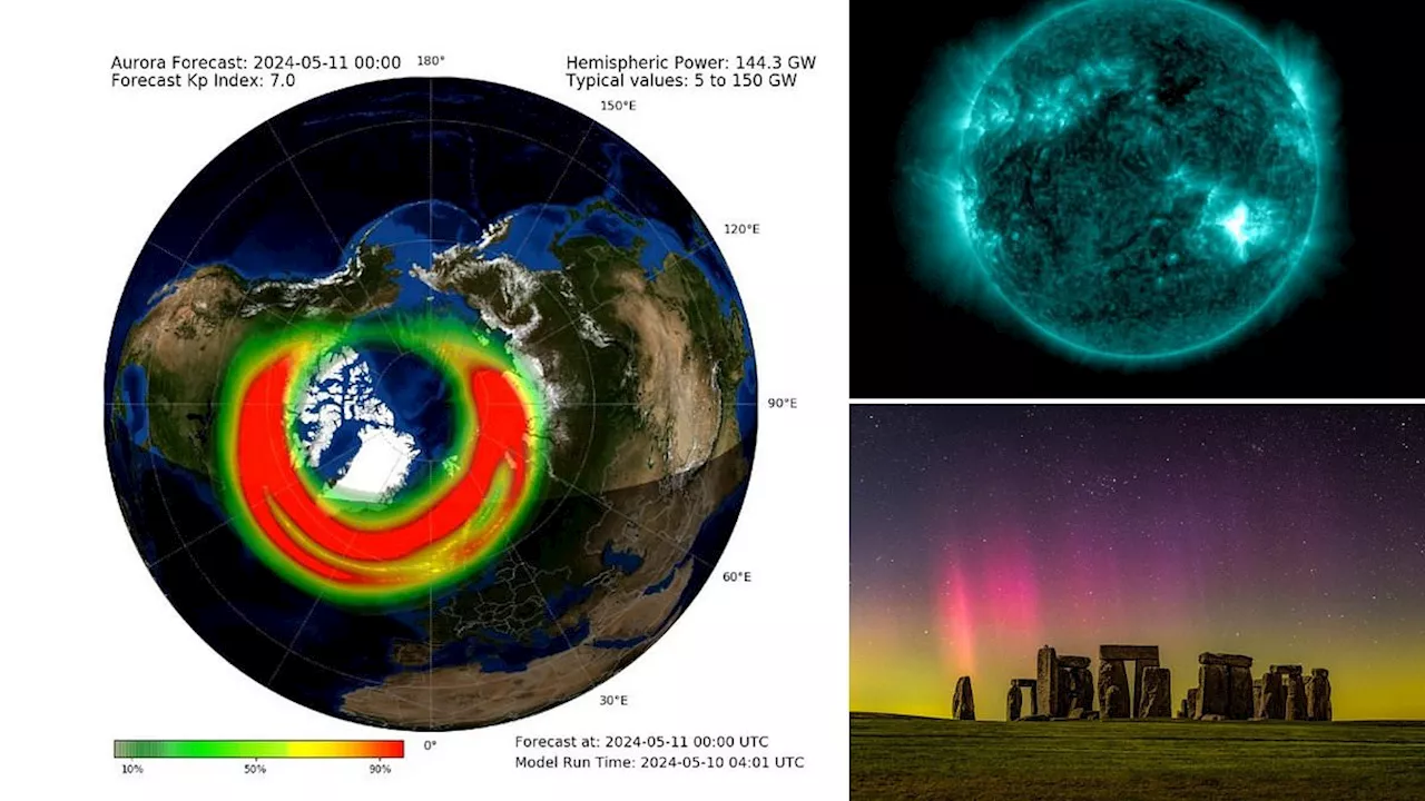 Northern Lights could be visible in ALL of Britain tonight (including Cornwall!) because of severe...