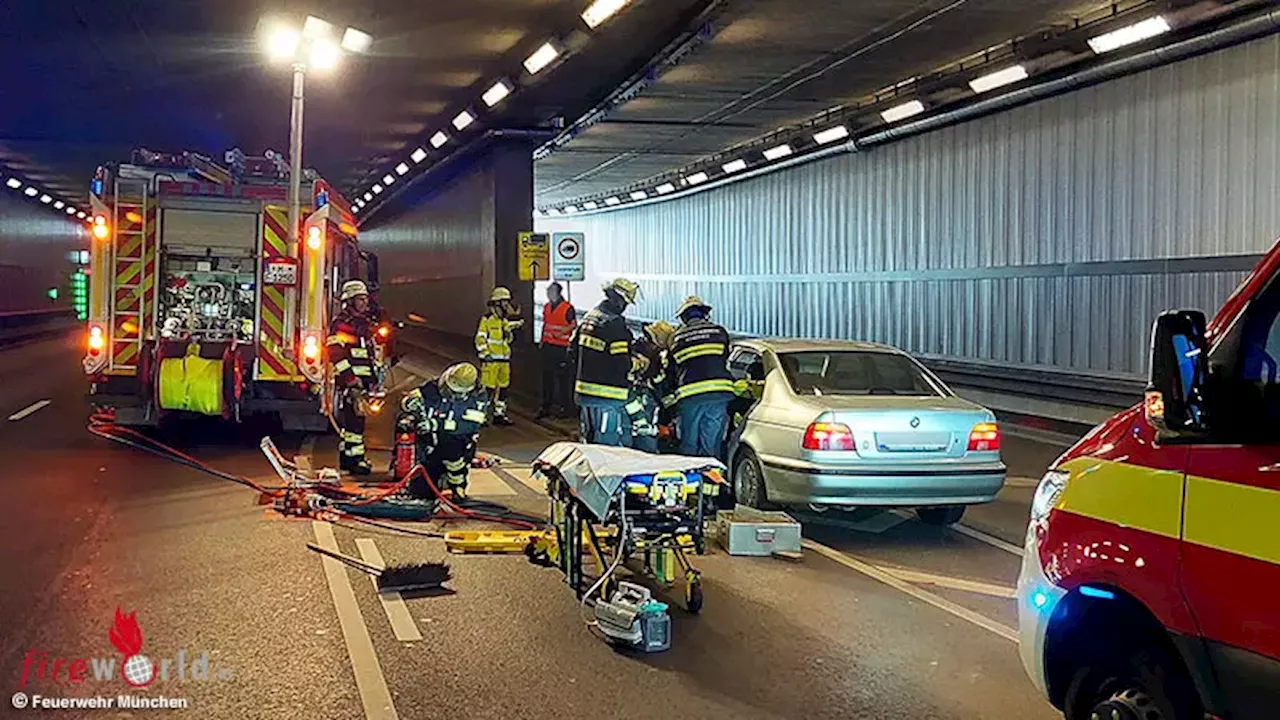 Bayern: 83-Jährigen nach Pkw-Unfall in Tunnel in München schonend aus Auto befreit