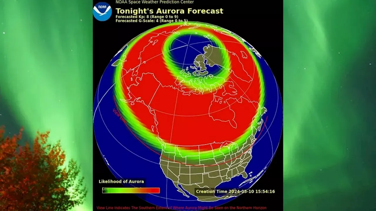 Northern lights forecast for PA, NJ and DE; G4 Severe Geomagnetic Storm Watch issued